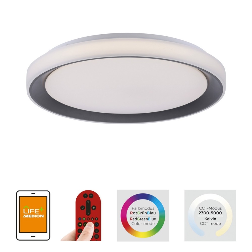 Leuchten Direkt 14659-18 - LED RGB Stmievateľné stropné svietidlo LOLA LED/24W/230V Tuya + diaľkové ovládanie