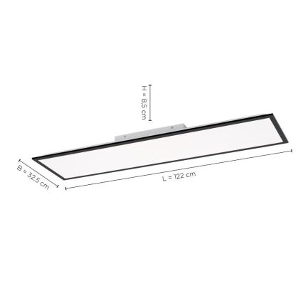 Leuchten Direkt 14757-18 - LED Stmievateľný prisadený panel FLAT LED/36W/230V 2700-5000K čierna + diaľkové ovládanie