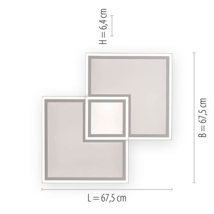 Leuchten Direkt 14855 - 16-LED Stmievateľné stropné svietidlo EDGING LED/51W/230V 2700-5000K + diaľkové ovládanie