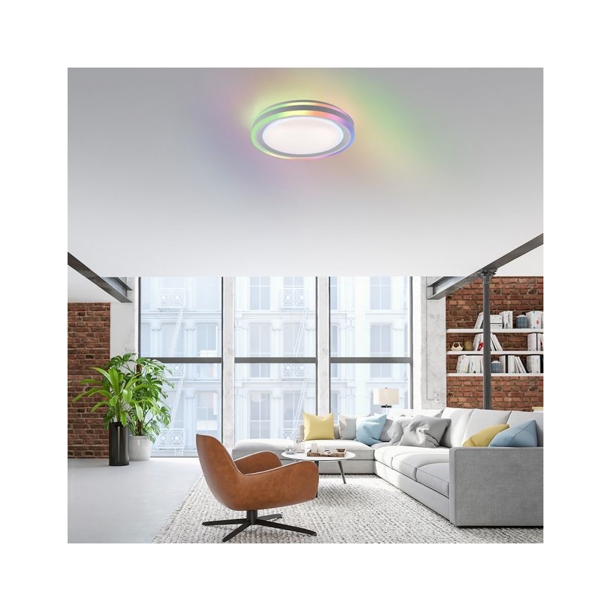 Leuchten Direkt 15152-16 - LED RGBW Stmievateľné stropné svietidlo SPHERIC LED/18W/230V + diaľkové ovládanie