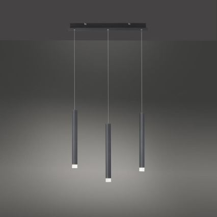 Leuchten Direkt 15203-18 - LED Luster na lanku 3xLED/4,8W/230V čierna
