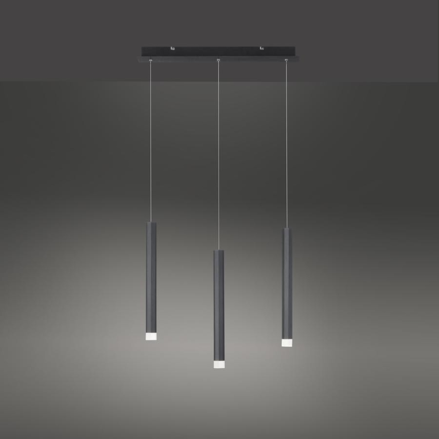Leuchten Direkt 15203-18 - LED Luster na lanku 3xLED/4,8W/230V čierna