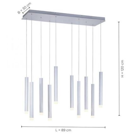 Leuchten Direkt 15206-95 - LED Luster na lanku BRUNO 10xLED/4,8W/230V