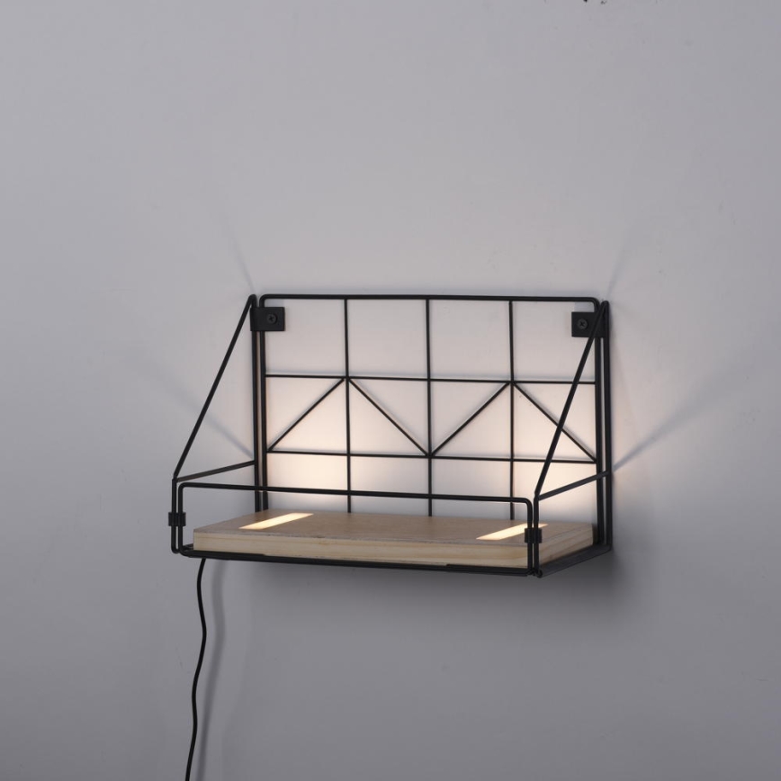 Leuchten Direkt 15276-18 - Polica s LED osvetlením BOARD 2xLED/1,75W/230V 30 cm eukalyptus