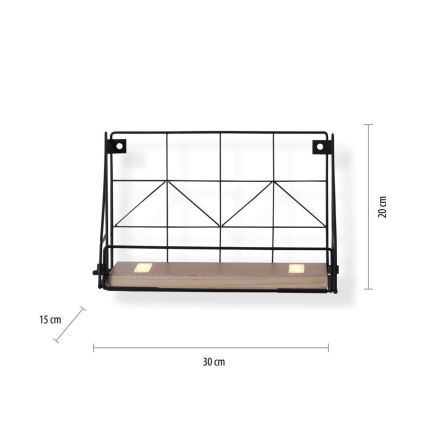 Leuchten Direkt 15276-18 - Polica s LED osvetlením BOARD 2xLED/1,75W/230V 30 cm eukalyptus