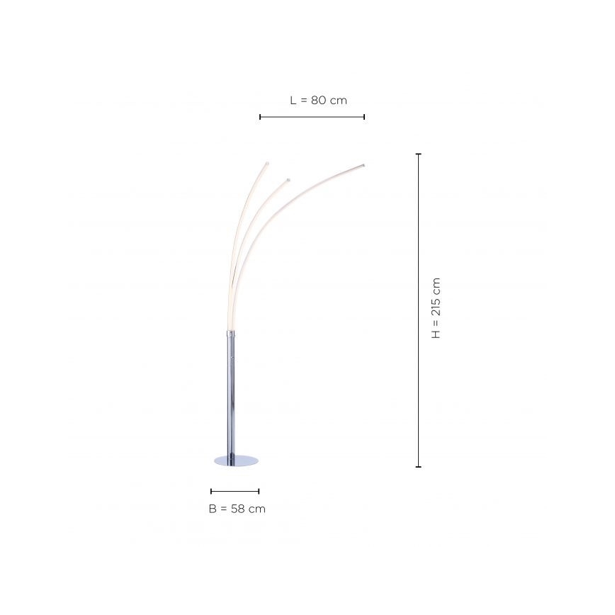 Leuchten Direkt 15383-55 - LED Stojacia lampa MAJA 3xLED/6W/230V lesklý chróm