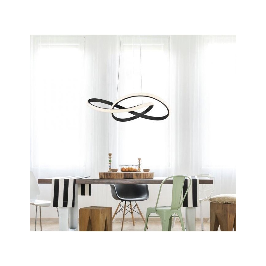 Leuchten Direkt 15402-18-LED Stmievateľný luster na lanku MARIA LED/25W/230V čierna