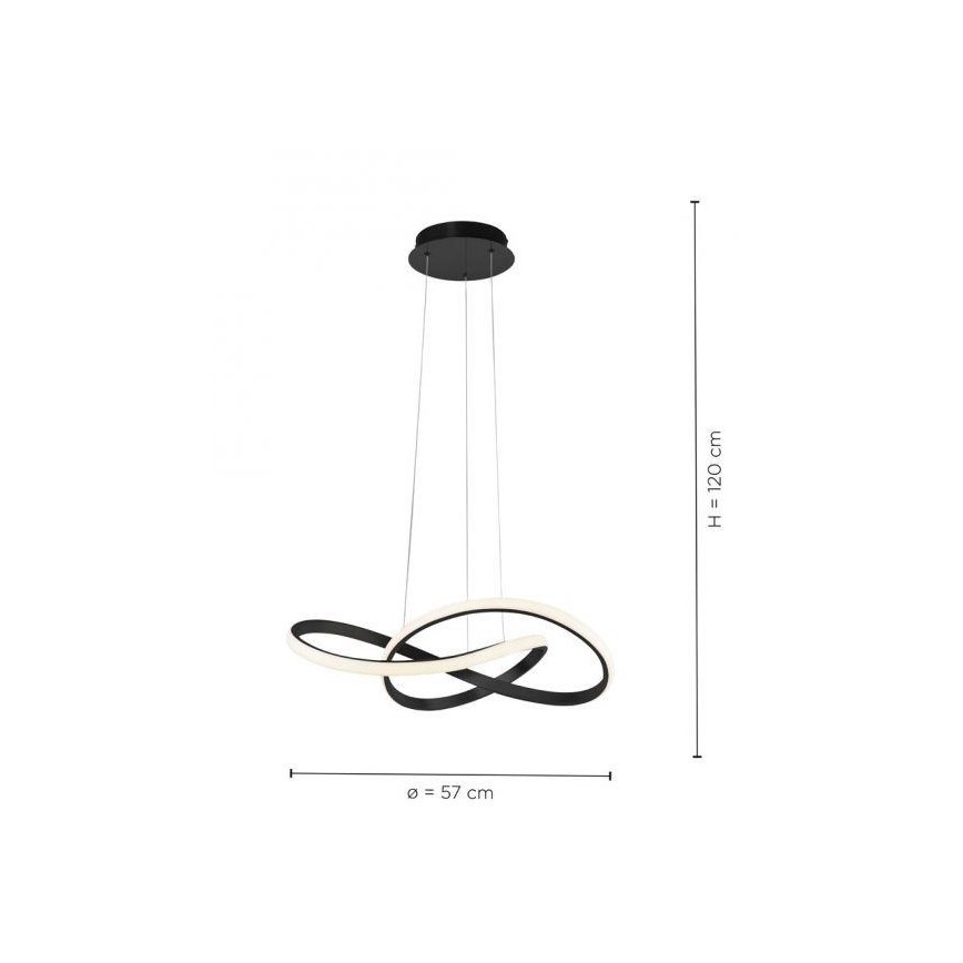 Leuchten Direkt 15402-18-LED Stmievateľný luster na lanku MARIA LED/25W/230V čierna