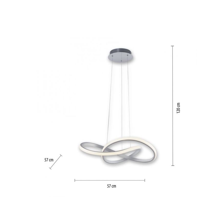 Leuchten Direkt 15402-95-LED Stmievateľný luster na lanku MARIA LED/25W/230V matný chrom