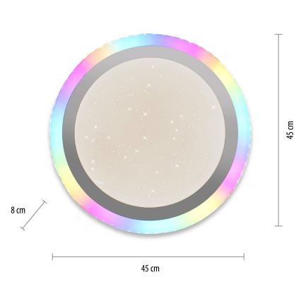 Leuchten Direkt 15411-21- LED RGB Stmievateľné stropné svietidlo CYBA LED/26W/230V + diaľkové ovládanie