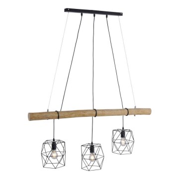 Leuchten Direkt 15503-18 - Luster na lanku EDGAR 3xE27/60W/230V eukalyptus