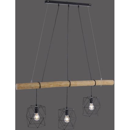 Leuchten Direkt 15503-18 - Luster na lanku EDGAR 3xE27/60W/230V eukalyptus