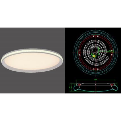 Leuchten Direkt 15544-16 - LED RGB Stmievateľné stropné svietidlo RIBBON LED/15W/230V + diaľkové ovládanie