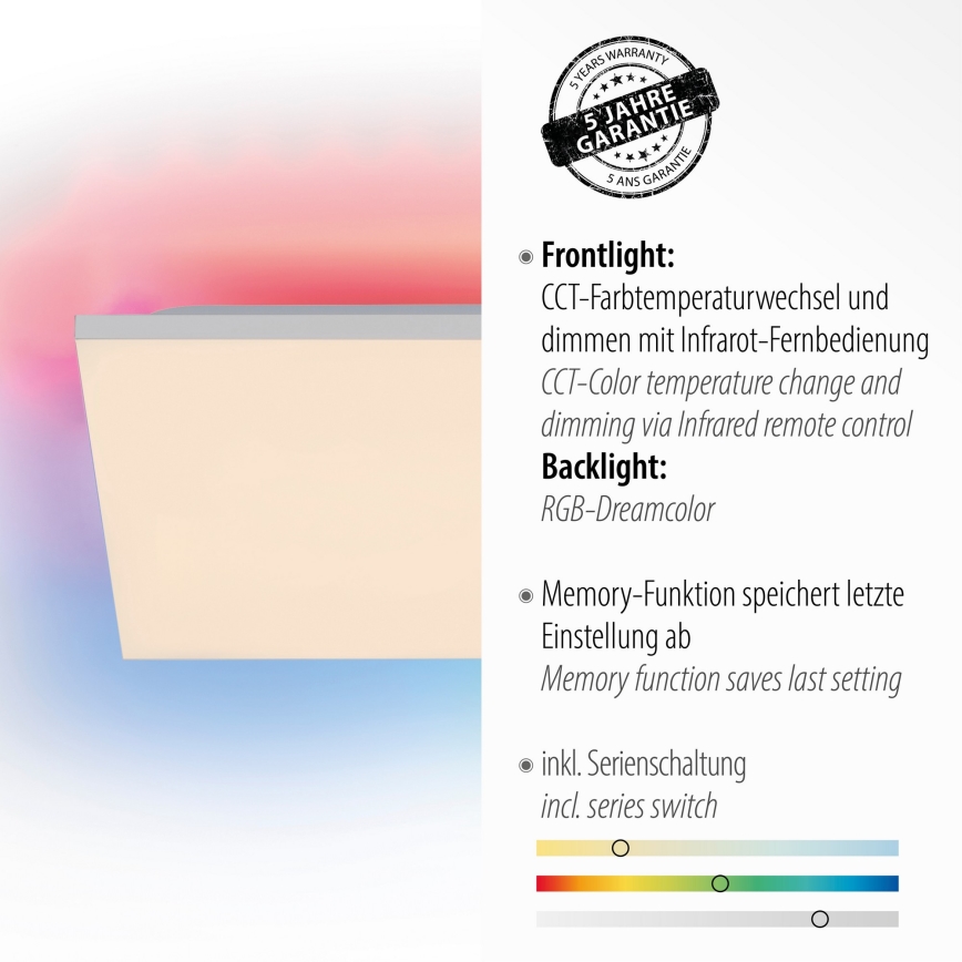Leuchten Direkt 15561-16 - LED RGB Stmievateľné stropné svietidlo CONRAD LED/27W/230V + diaľkové ovládanie