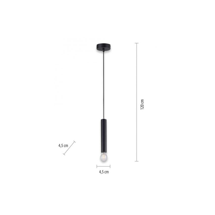 Leuchten Direkt 15617-18 - Luster na lanku BRUNA 1xE27/60W/230V čierna