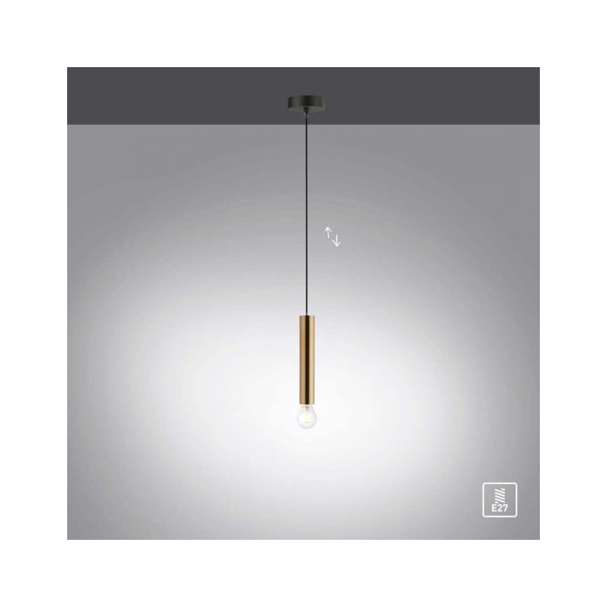 Leuchten Direkt 15617-60 - Luster na lanku BRUNA 1xE27/60W/230V mosadz