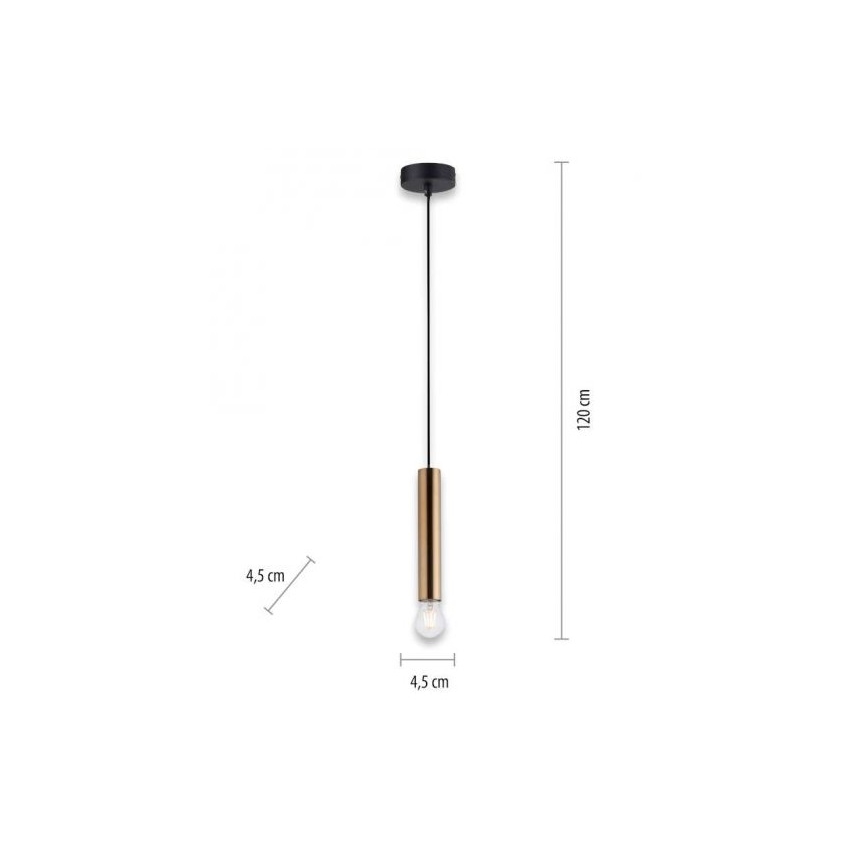 Leuchten Direkt 15617-60 - Luster na lanku BRUNA 1xE27/60W/230V mosadz