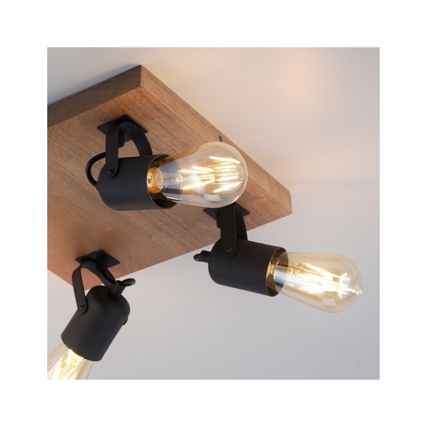 Leuchten Direkt 15634-18 - Bodové svietidlo CANOP 4xE27/60W/230V akácia