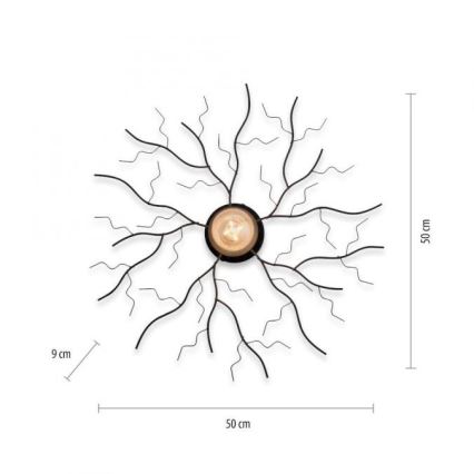 Leuchten Direkt 15638-18 - Prisadený luster LIMB 1xE27/40W/230V čierna