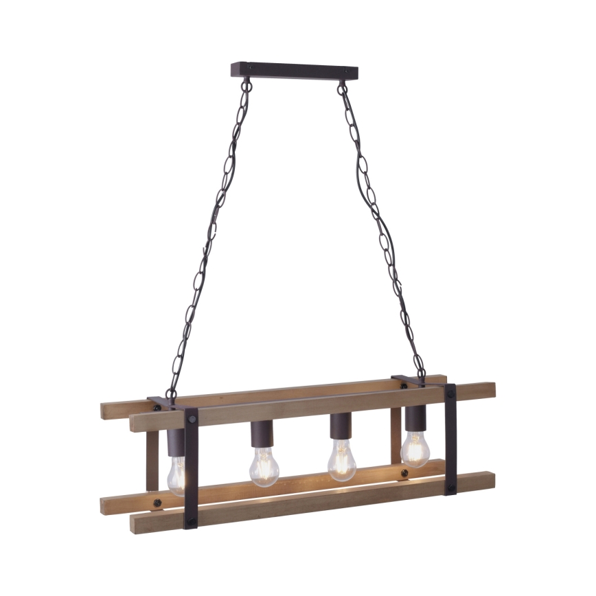 Leuchten Direkt 15684-79 - Luster na reťazi EDITH 4xE27/60W/230V borovica