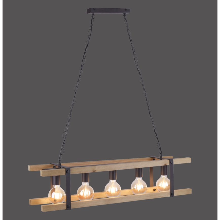 Leuchten Direkt 15685-79 - Luster na reťazi EDITH 5xE27/60W/230V borovica