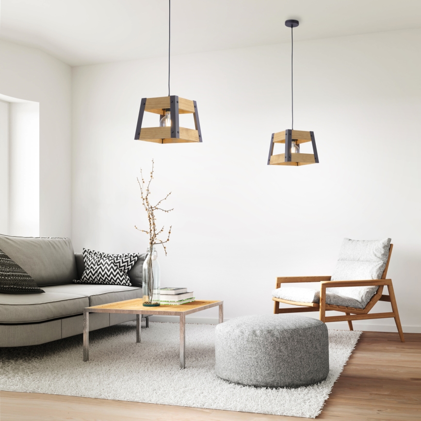 Leuchten Direkt 15720-79 - Luster na lanku CRATE 1xE27/60W/230V