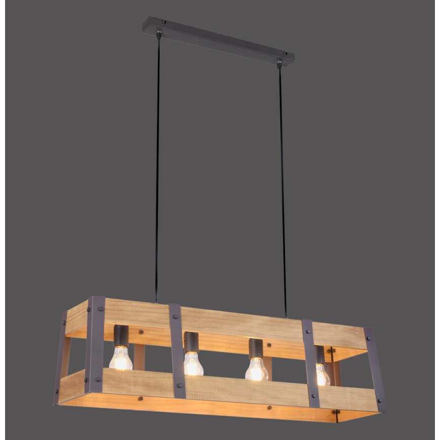 Leuchten Direkt 15721-79 - Luster na lanku CRATE 4xE27/60W/230V