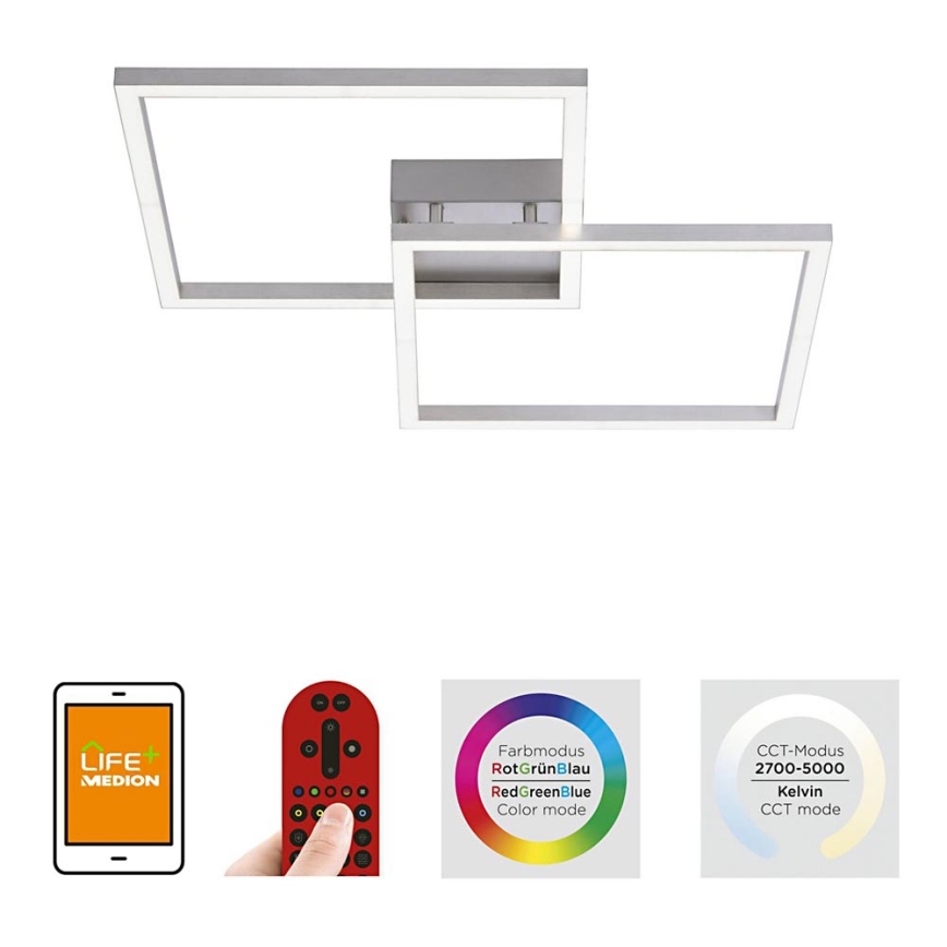 Leuchten Direkt 16429-55 - LED RGB Stmievateľné stropné svietidlo LOLA 2xLED/12,5W/230V Tuya + diaľkové ovládanie