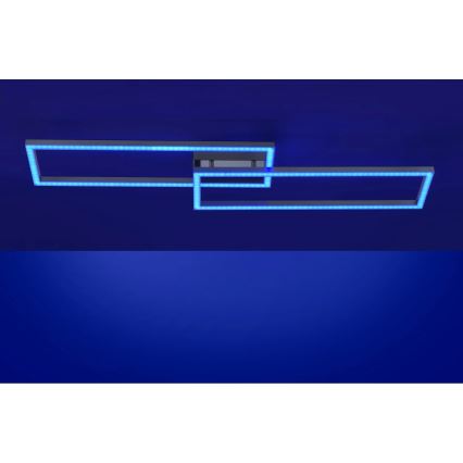 Leuchten Direkt 16430-55 - LED RGBW stmievateľné stropné svietidlo MAXI 2xLED/18W/230V 2700-5000K matný chróm + diaľkové ovládanie
