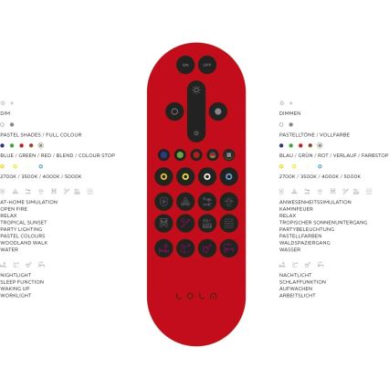 Leuchten Direkt 16430-55 - LED RGBW stmievateľné stropné svietidlo MAXI 2xLED/18W/230V 2700-5000K matný chróm + diaľkové ovládanie
