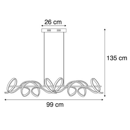 Leuchten Direkt 19033-21 - LED Stmievateľný luster na lanku CURLS LED/40,8W/230V