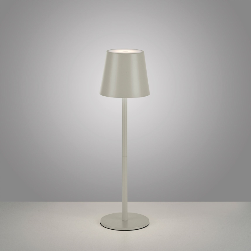 Leuchten Direkt 19250-40 - LED Vonkajšia stmievateľná nabíjacia stolná lampa EURIA LED/3W/5V 2600 mAh IP54 šedá