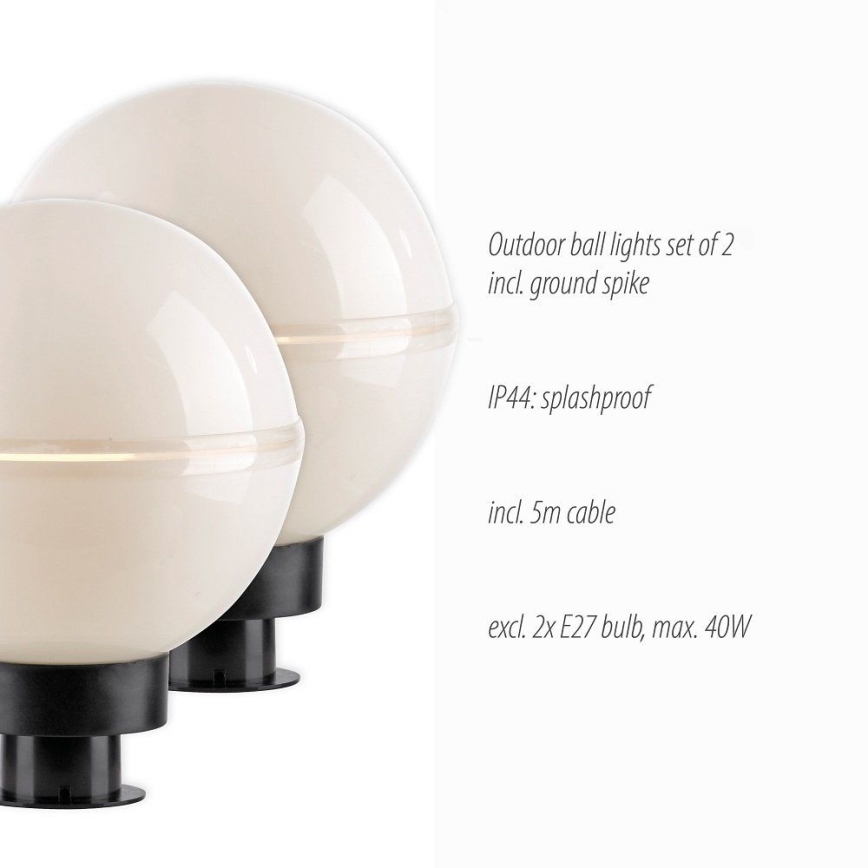 Leuchten Direkt 19322-16-2 - SADA 2x Vonkajšia lampa 1xE27/40W/230V pr. 20 cm IP44