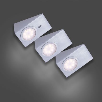 Leuchten Direkt 84111-55-3 - SADA 3x LED Osvetlenie nábytku so senzorom THEO LED/3,6W/230V