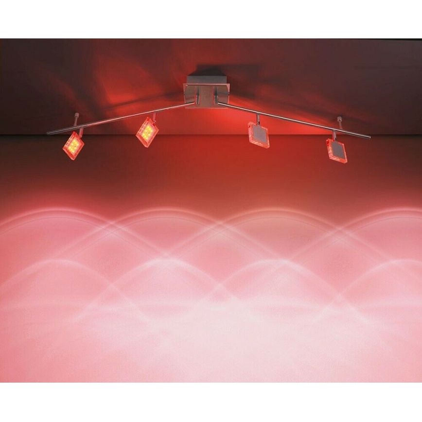 Leuchten Direkt 8644-17 - LED RGB Bodové svietidlo DAAN 4xLED/3,7W/230V + diaľkové ovládanie