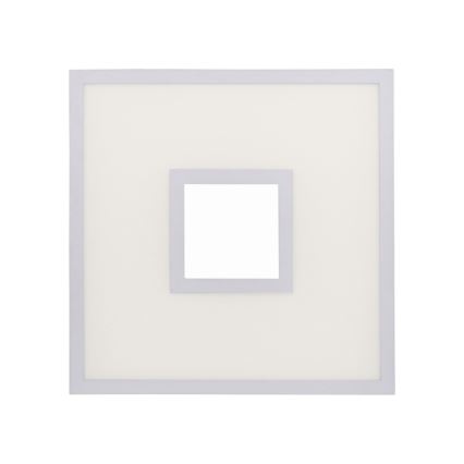 Štvorcový rám s tenkým svetlosivým okrajom obsahuje menší štvorcový vnútorný rám. Vnútorný rám je tiež svetlosivý a je umiestnený v strede väčšieho rámu. Oba rámy sú prázdne.