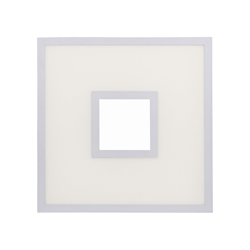 Štvorcový rám s tenkým svetlosivým okrajom obsahuje menší štvorcový vnútorný rám. Vnútorný rám je tiež svetlosivý a je umiestnený v strede väčšieho rámu. Oba rámy sú prázdne.