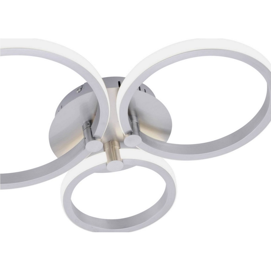 Svietidlo s tromi kruhovými LED svetlami je pripevnené k stropu. Svetlá sú strieborno-šedé s bielym vnútorným osvetlením. Konštrukcia svietidla je kovová.