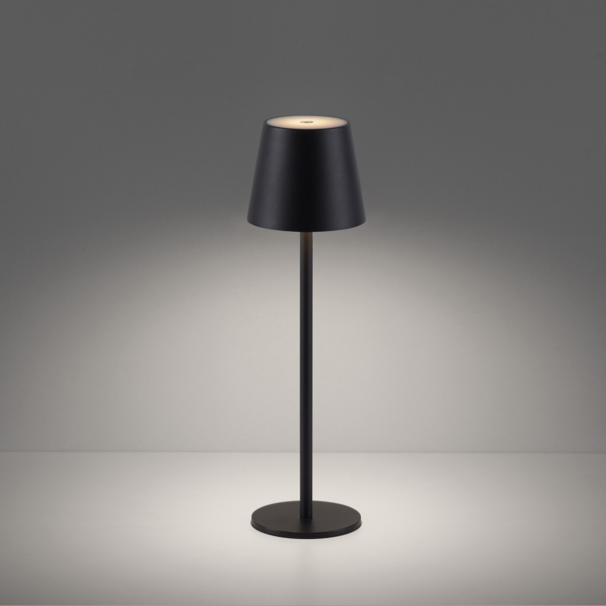 Leuchten Direkt 19250-18 - LED Vonkajšia stmievateľná nabíjacia stolná lampa EURIA LED/3W/5V 2600 mAh IP54 čierna