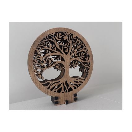 Li-Go 23577/DUB2 - stmievateľná LED stolová dekorácia LED/12W/230V 20x22 cm dub/strom života