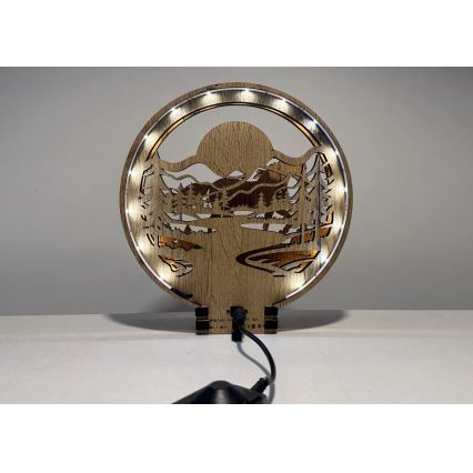 Li-Go 23598/DUB2 - LED Stmievateľná stolná dekorácia LED/12W/230V 20x22 cm dub/Kôň