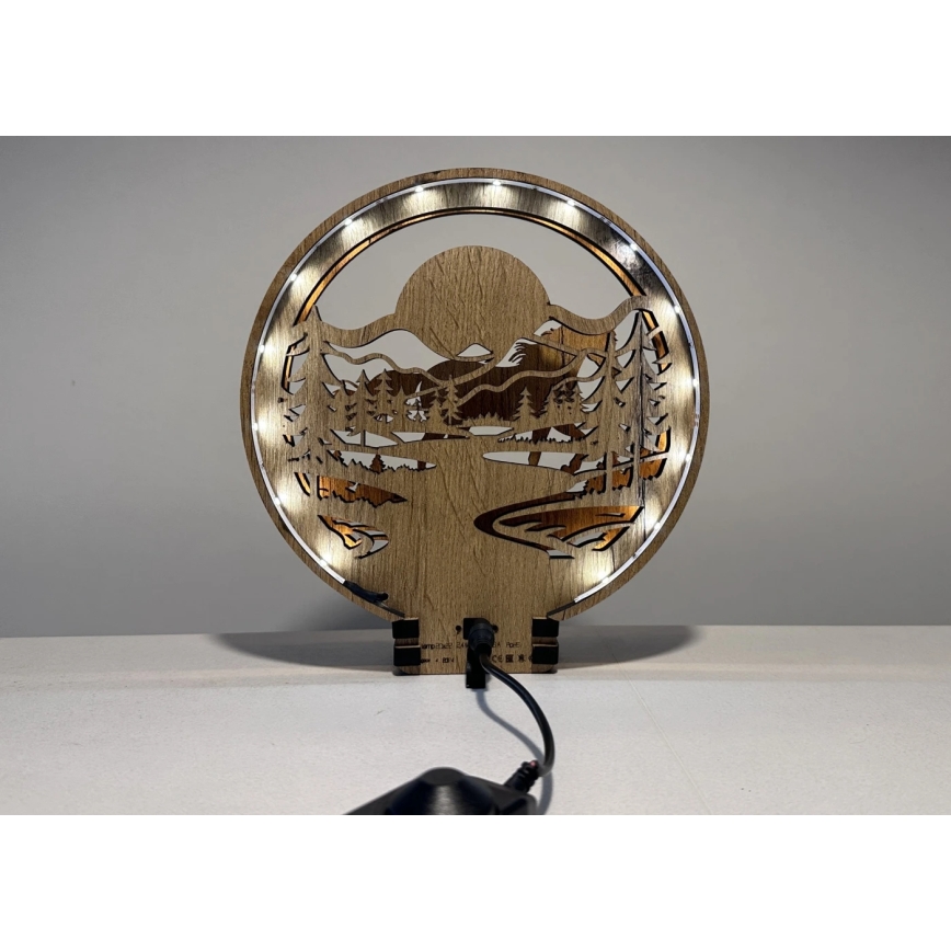 Li-Go 23598/DUB2 - LED Stmievateľná stolná dekorácia LED/12W/230V 20x22 cm dub/Kôň