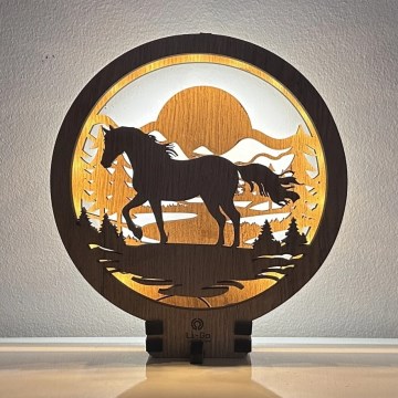 Li-Go 23598/DUB2 - LED stmievateľná stolová dekorácia LED/12W/230V 20x22 cm dub