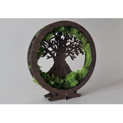 Li-Go 23604/DUB2 - Stmievateľná LED stolová dekorácia LED/12W/230V 20x22 cm dub/mach a strom