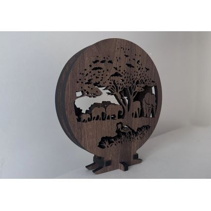 Li-Go 23610/DUB2 - LED stmieiteľná stolná dekorácia LED/12W/230V 20x22 cm dub/slony