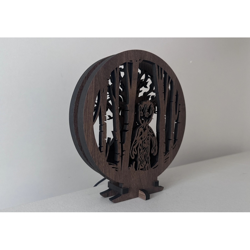 Li-Go 23613/DUB2 - LED Stmievateľná stolová dekorácia LED/12W/230V 20x22 cm dub/Grut