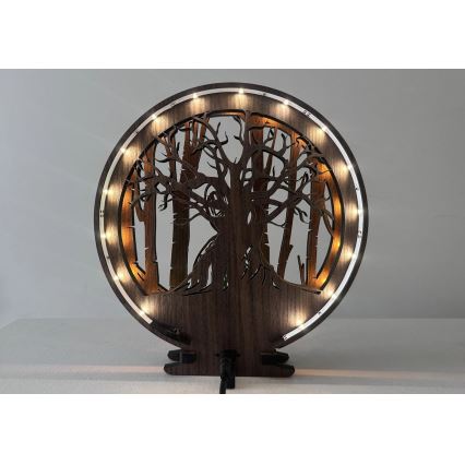 Li-Go 23613/DUB2 - LED Stmievateľná stolová dekorácia LED/12W/230V 20x22 cm dub/Grut