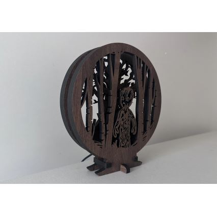 Li-Go 23613/DUB2 - LED Stmievateľná stolová dekorácia LED/12W/230V 20x22 cm dub/Grut