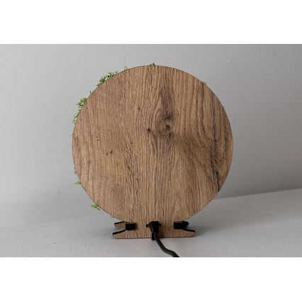 Li-Go 23622/DUB2 - stmievateľná LED stolná dekorácia LED/12W/230V 20x22 cm dub/Kríž v machu