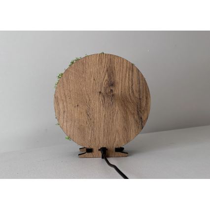 Li-Go 23625/DUB2 - LED stmievateľná stolová dekorácia LED/12W/230V 20x22 cm dub/machová veverička